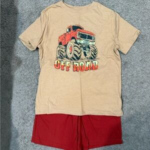 🌼5/$10🌼Cat & Jack Tan and rust color boys Matching shorts Set size 10/12